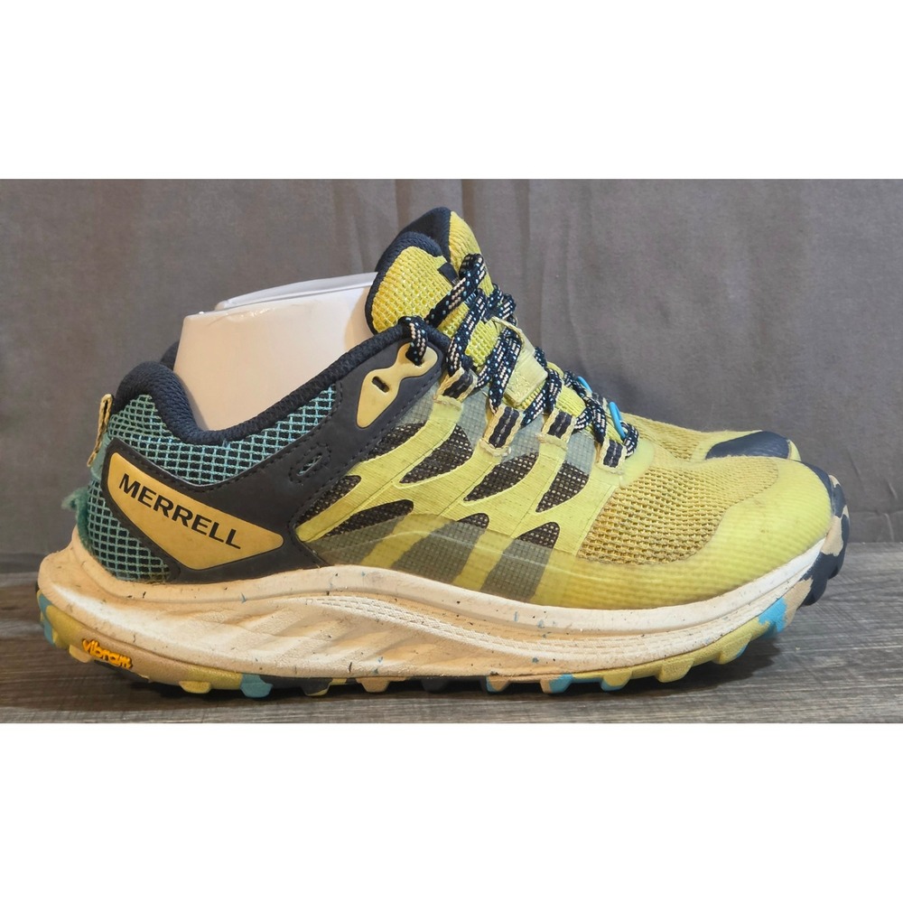 Merrell Antora 3 Trail Running Shoes Women's Size 6 Yellow Blue